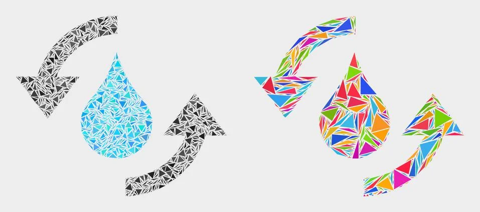 Vector Water Refresh Arrows Mosaic Icon of Triangle Elements Stock Illustration