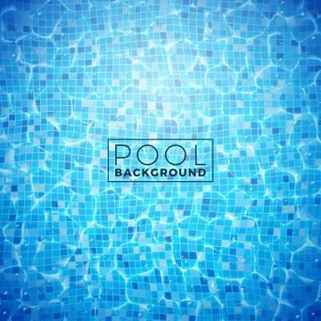 Vector water in the tiled pool background design template. Summer illustration Stock Illustration