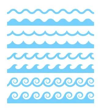 Vector water waves patterns Stock Illustration