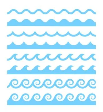Vector water waves patterns Stock Illustration