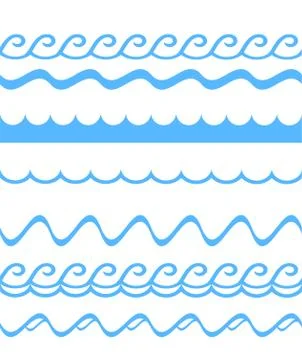 Vector water waves patterns for your design, stock vector illustration Stock Illustration