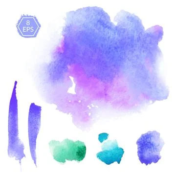 Vector. Watercolor blots. Stock Illustration