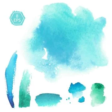 Vector. Watercolor blots. Stock Illustration