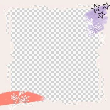 Vector watercolor border is floating on transparent background showing teal fill Stock Illustration