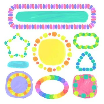 Vector Watercolor Borders Set Illustrazione stock