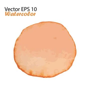 Vector Watercolor Brush Stroke Splash Circle. Handmade design element in orange Stock Illustration