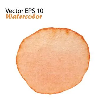 Vector Watercolor Brush Stroke Splash Circle. Handmade design element in orange Stock Illustration