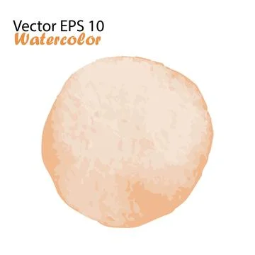 Vector Watercolor Brush Stroke Splash Circle. Handmade design element in orange Stock Illustration