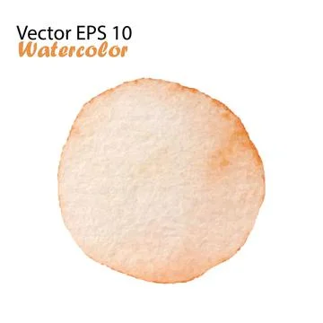 Vector Watercolor Brush Stroke Splash Circle. Handmade design element in orange Stock Illustration