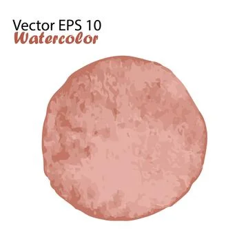 Vector Watercolor Brush Stroke Splash Circle in Brown Color. Handmade design Illustrazione stock