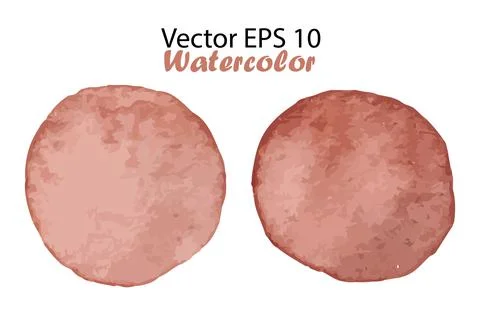 Vector Watercolor Brush Stroke Splash Circle in Brown Color. Handmade design Stock Illustration
