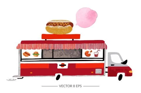 Vector watercolor car Stock Illustration