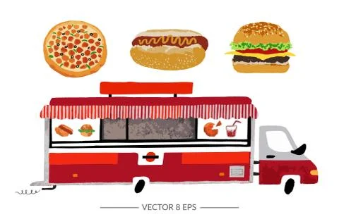 Vector watercolor car Stock Illustration