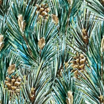 Vector watercolor christmas tree pattern 스톡 일러스트