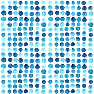 Vector watercolor circles seamless pattern (tiled). retro hand drawn circles  Stock Illustration