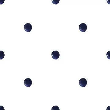 Vector watercolor circles seamless pattern. Retro hand drawn circles ornament Stock Illustration