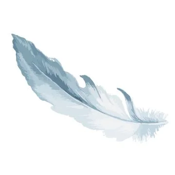 Vector watercolor feather. Stock Illustration