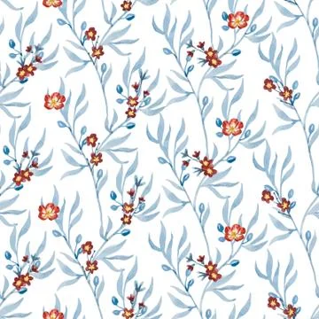 Vector watercolor floral pattern Stock Illustration