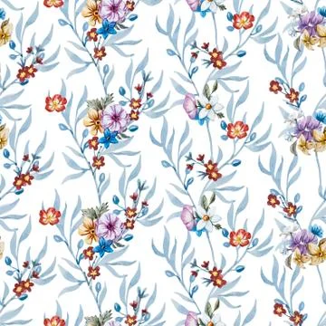 Vector watercolor floral pattern 스톡 일러스트