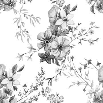 Vector watercolor floral pattern Stock Illustration
