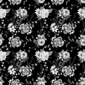 Vector watercolor floral pattern Stock Illustration