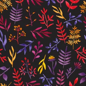 Vector watercolor floral pattern. Stock Illustration