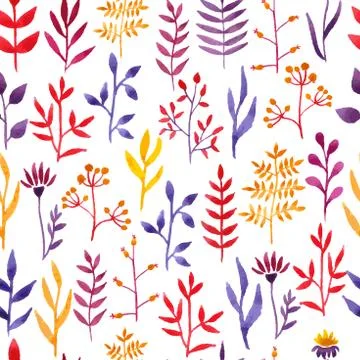 Vector watercolor floral pattern. Stock Illustration