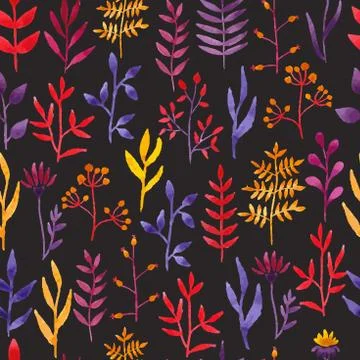 Vector watercolor floral pattern. Stock Illustration