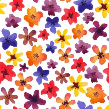 Vector watercolor floral pattern. Stock Illustration