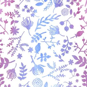 Vector watercolor floral pattern. Stock Illustration