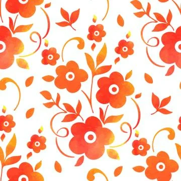 Vector watercolor flower seamless pattern element. Elegant texture for backgr Stockillustratie