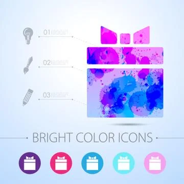 Vector watercolor icon Stock Illustration