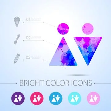 Vector watercolor icon Stock Illustration