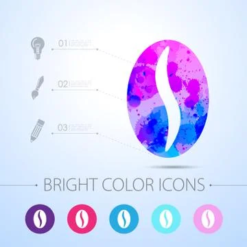Vector watercolor icon Stock Illustration