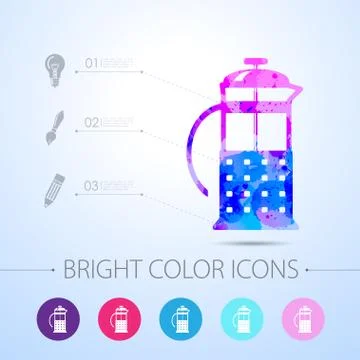 Vector watercolor icon Stock Illustration
