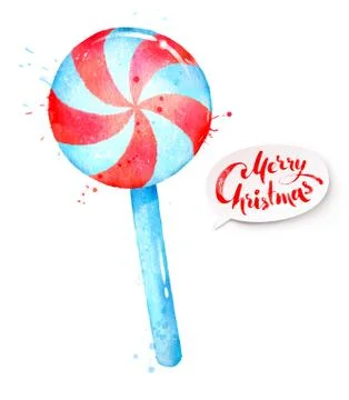 Vector Watercolor illustration of candy Stock Illustration