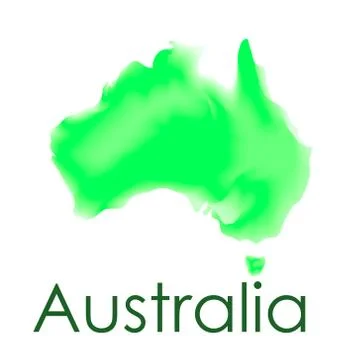 Vector watercolor map of Australia on a white background. Stock Illustration