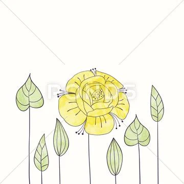 Vector Watercolor Round Flower Frame. Hand Draw Floral Border
