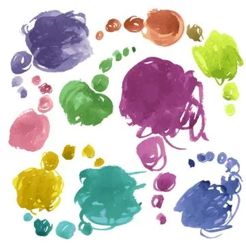 Vector Watercolor Scribbles Bubbles Illustrazione stock