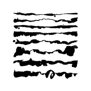 Vector Watercolor Script Brushes Set Stock Illustration