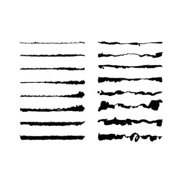 Vector Watercolor Script Brushes Set Stock Illustration