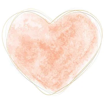 Vector watercolor shape heart on ST Valentine day and wedding Stock Illustration