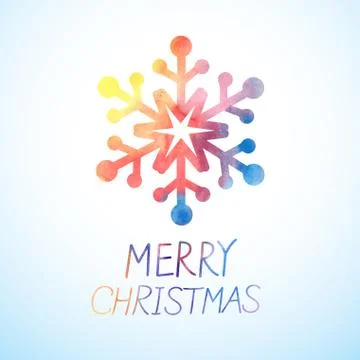 Vector watercolor snowflake Illustrazione stock