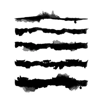 Vector Watercolor Splash Brushes Set イラスト素材