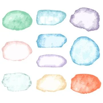 Vector watercolor stains set Stock Illustration