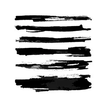 Vector Watercolor Strike Thick Brushes Set Stock Illustration