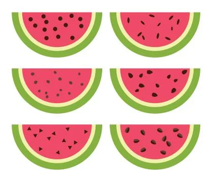 Vector watermelon icons set Stock Illustration