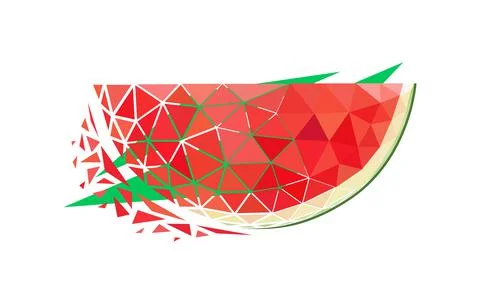 Vector watermelon in low poly style Stock Illustration