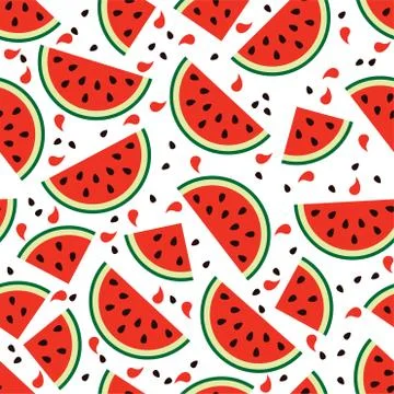 Vector watermelon seamless background pattern Stock Illustration