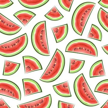 Vector Watermelon Seamless Pattern Stock Illustration